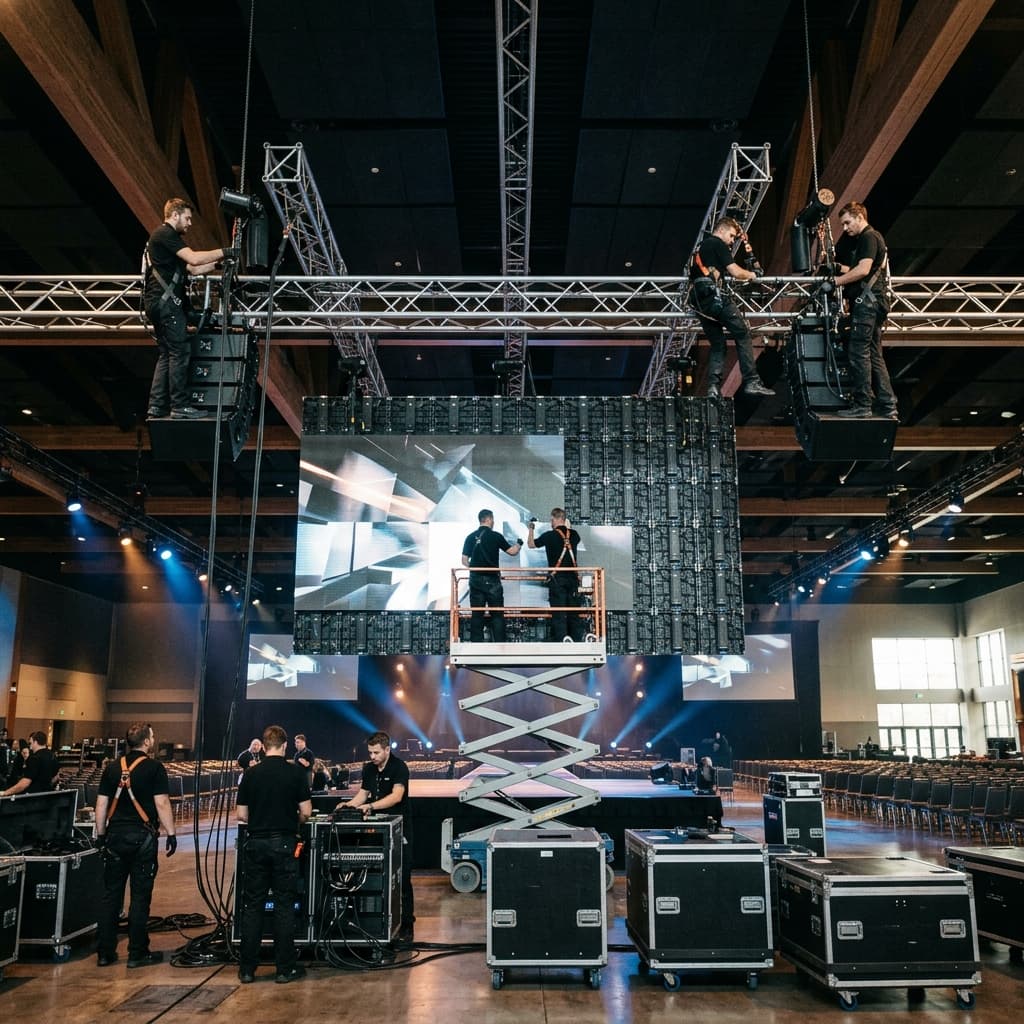Montagem técnica de evento